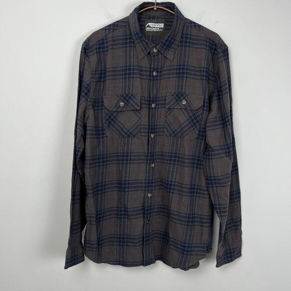 Mountain Khakis Park Flannel Shirt Men's Large Blue Plaid Classic Fit Button Up - Picture 1 of 8
